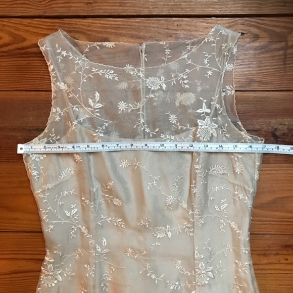 Ann Taylor Beige Cream Lace Silk Shift Dress, EUC, 2 - Picture 5 of 12